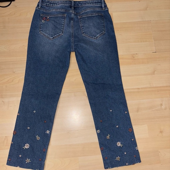 Driftwood Jeans Colette Embroidered Crop Straight Jeans Prairie Floral Women 6 - Picture 5 of 13